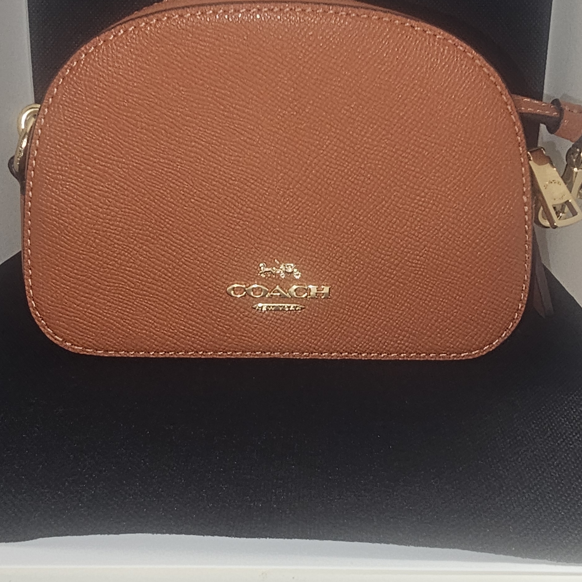 New Coach Pebble Leather Serena Crossbody Bag - Mini/ Small Terracotta Color
